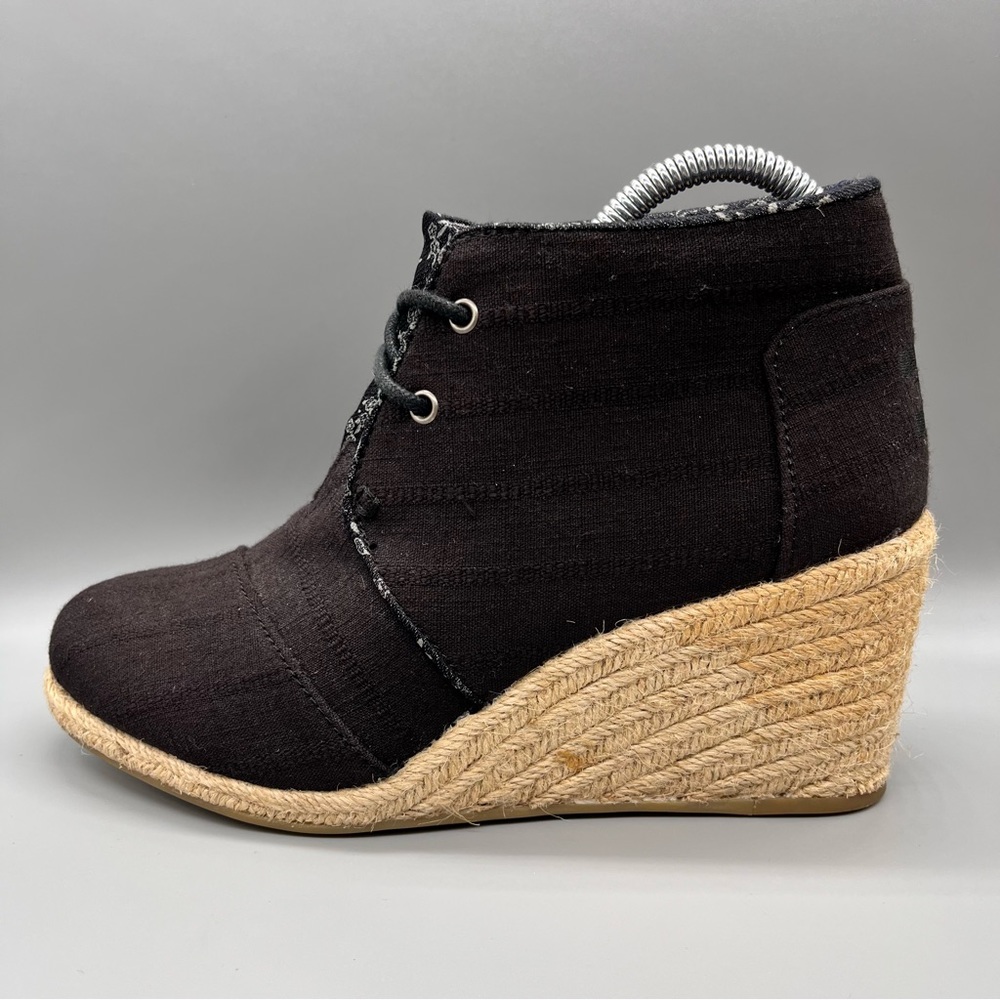 Toms Desert Espadrille Wedge Boot Women’s Size 7 Blac… Gem